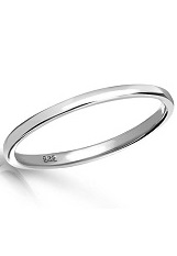 superb plain band sterling silver baby ring